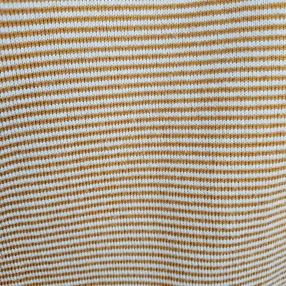 American Eagle Mustard Yellow Striped V-neck Tee Size S - Picture 8 of 10